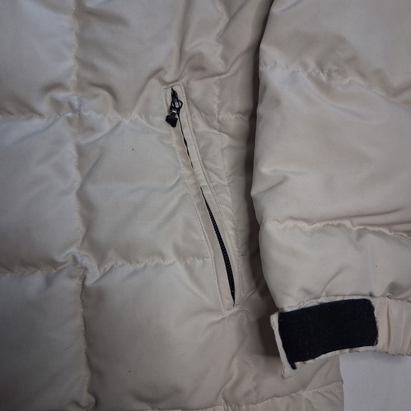 Eddie Bauer Women's Down Puffer Jacket Hooded Beige Warm Winter 1999 Coat Size M - Picture 5 of 11